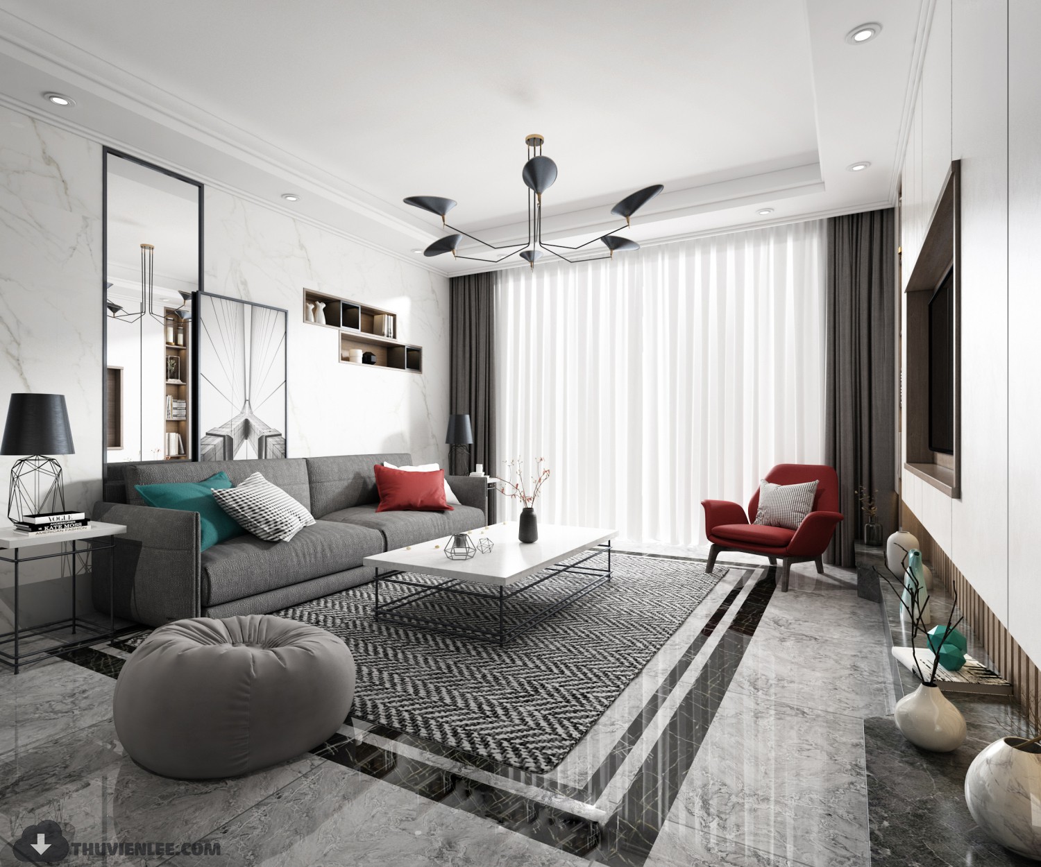 INTERIOR 3D MODELS – MODERN STYLE – 3D MODELS – VRAY – 185 - thumbnail 1