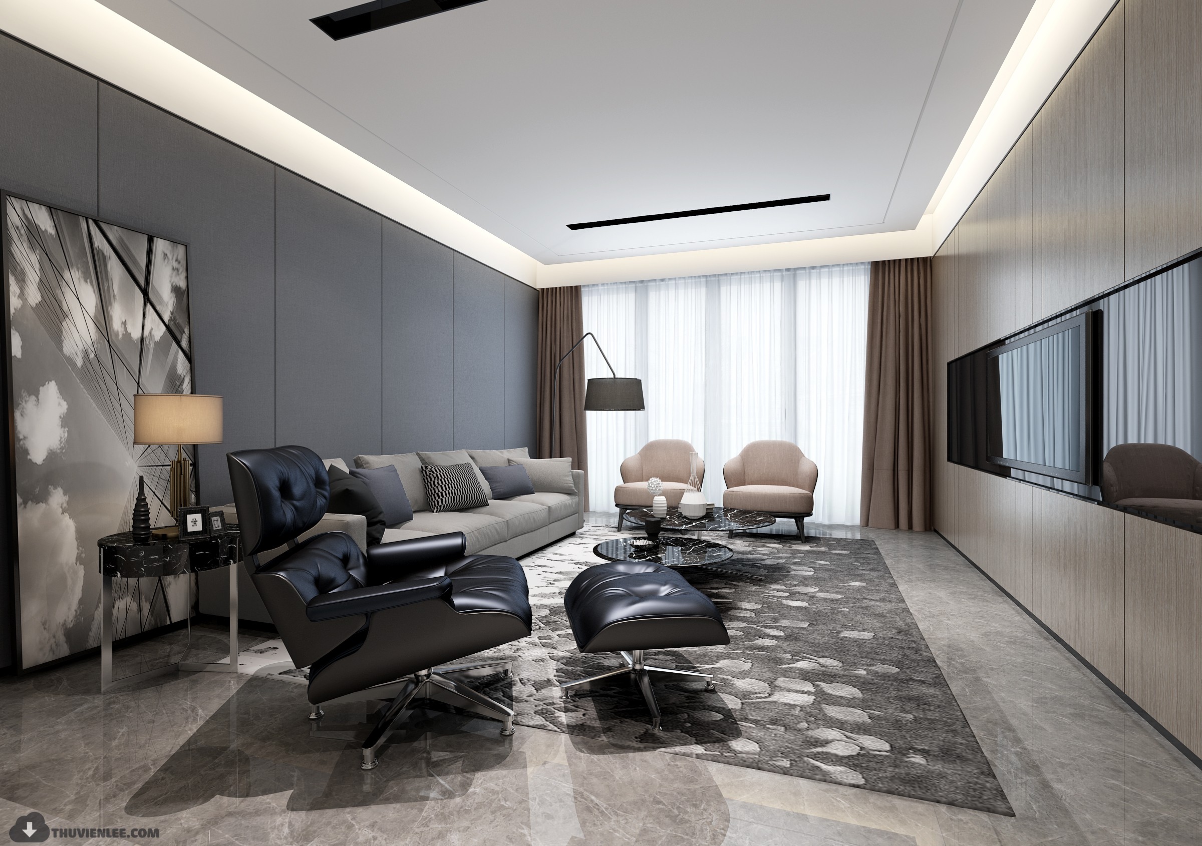 INTERIOR 3D MODELS – MODERN STYLE – 3D MODELS – VRAY – 78 - thumbnail 1