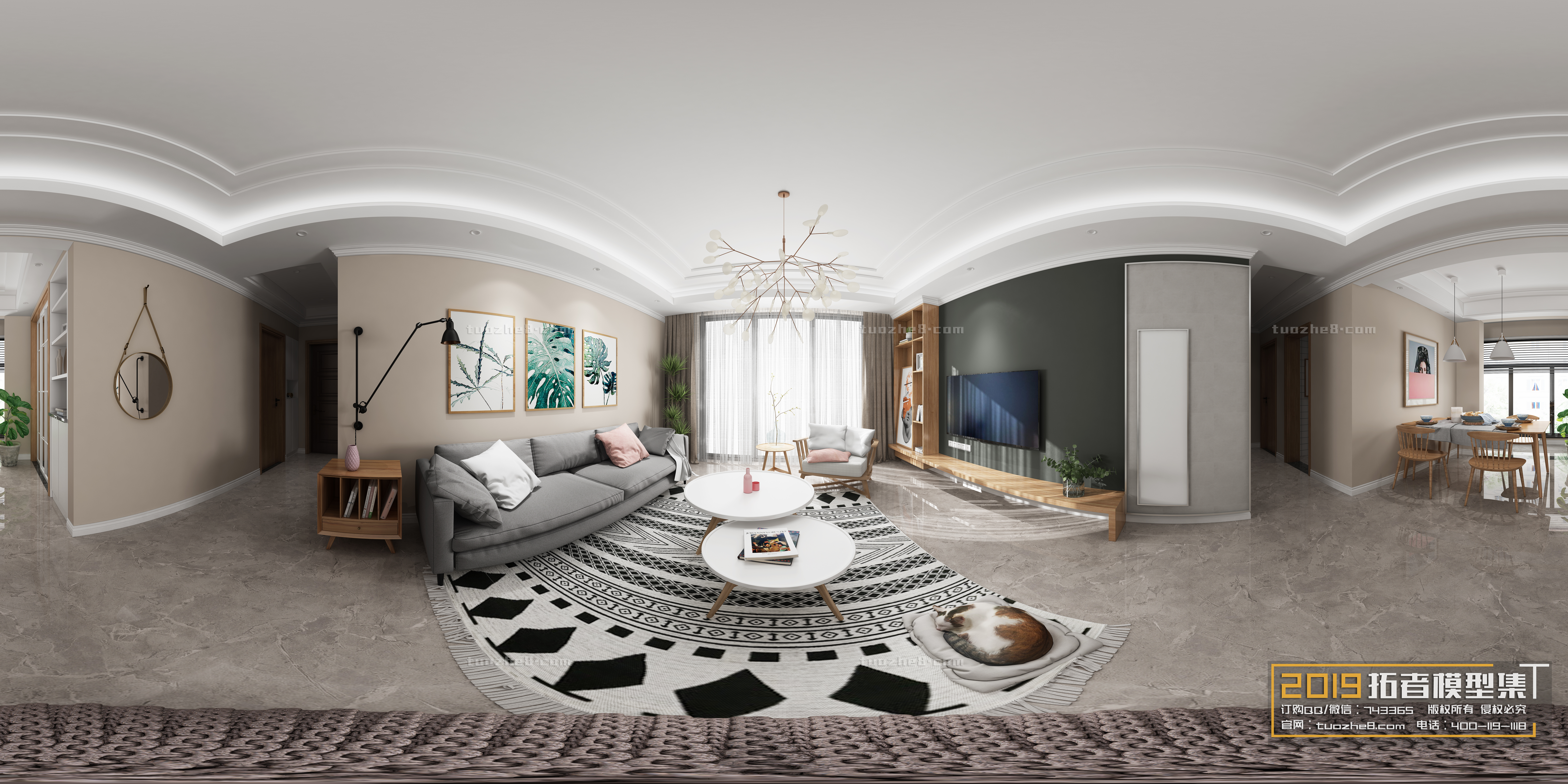 Extension Interior – LINGVING ROOM – NORDIC STYLES – 023 - thumbnail 1