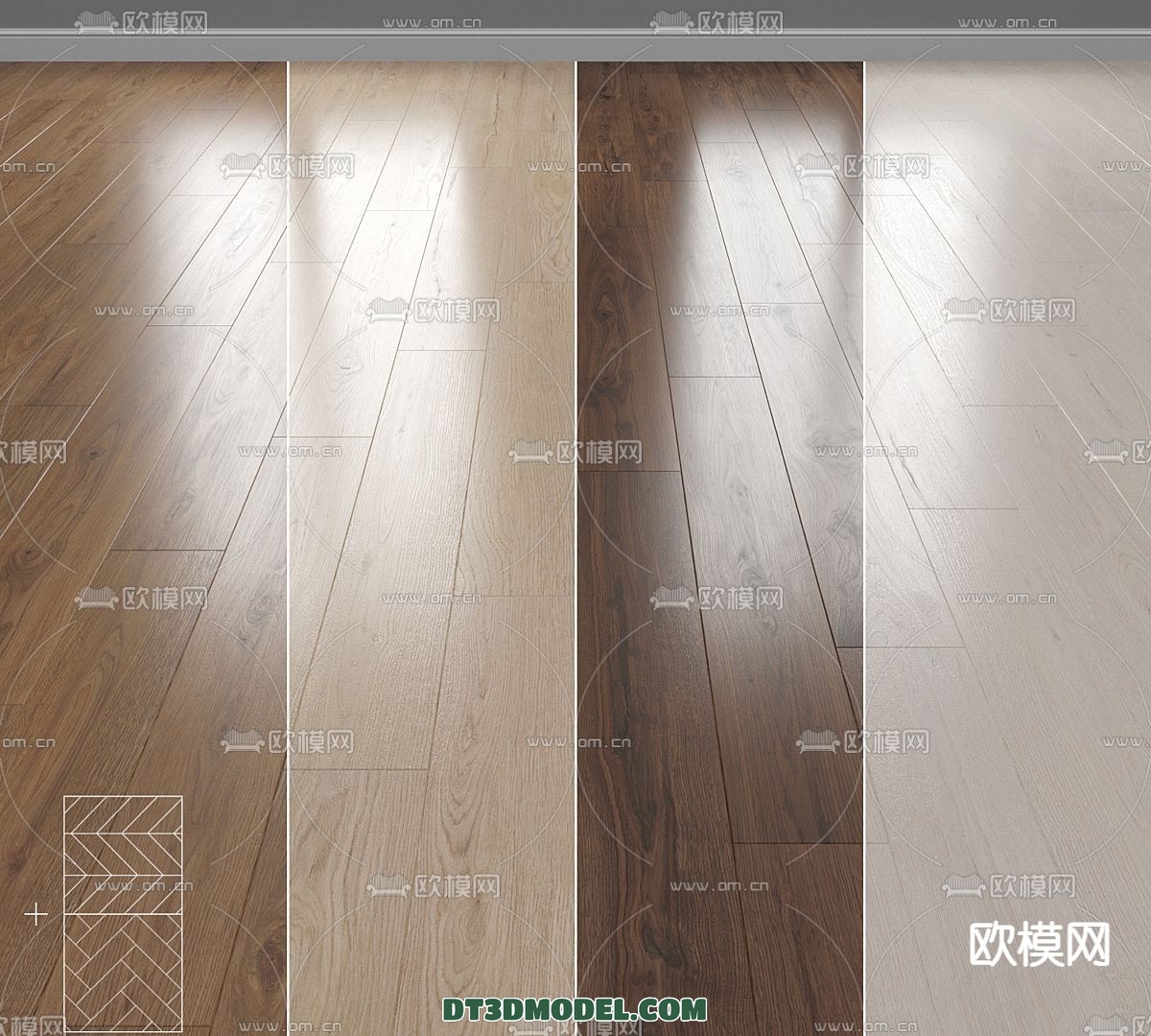 MATERIAL – WOODEN FLOOR – VRAY / CORONA – 3D MODEL – 3001 - thumbnail 1