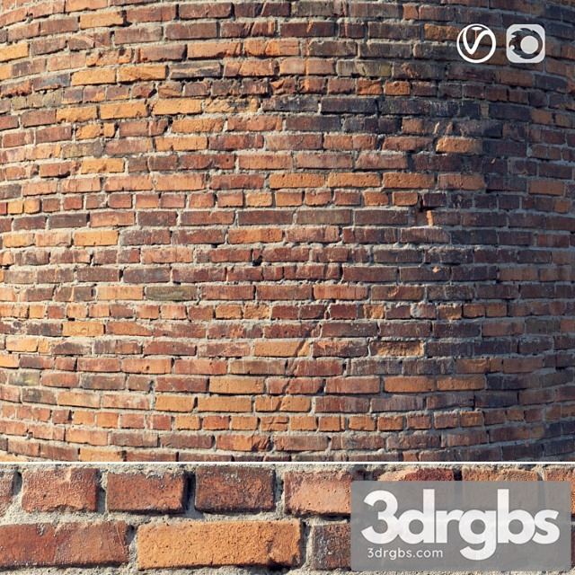 Brick Wall With Damage Material 3dsmax Download - thumbnail 1