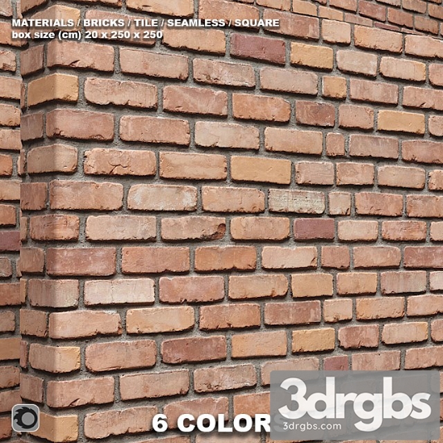 Material Seamless Brick Tile Set 12 3dsmax Download - thumbnail 1