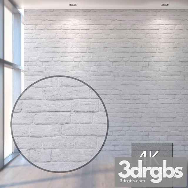 Plastered white brick wall 1048 - thumbnail 1