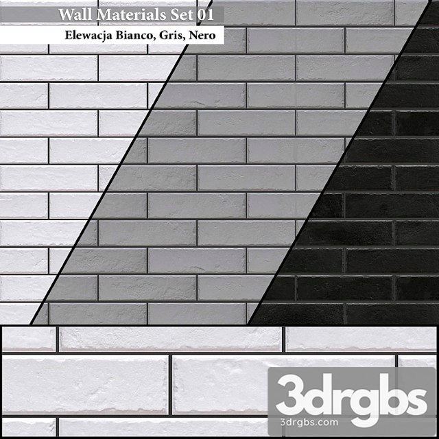 Wall materials set 01 3dsmax Download - thumbnail 1