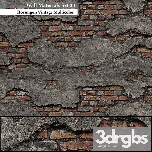 Wall materials set 33 3dsmax Download - thumbnail 1