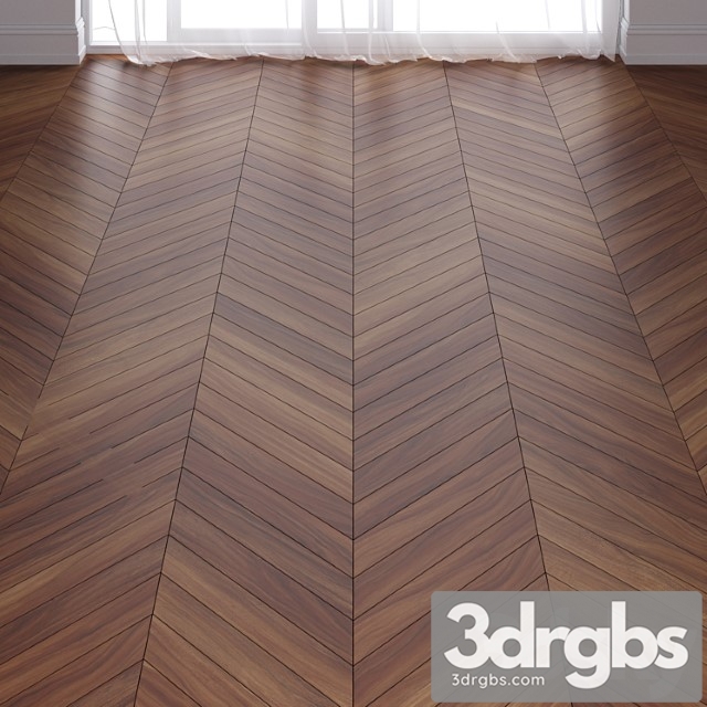 Brown teak wood parquet floor in 3 types 3dsmax Download - thumbnail 1