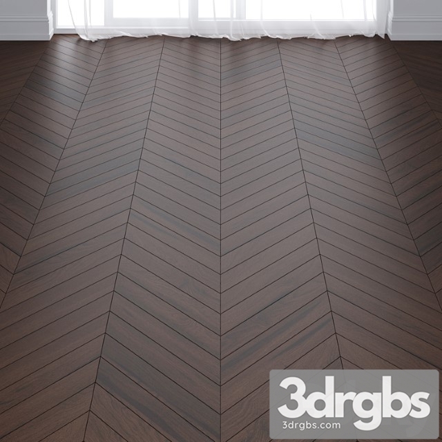 Ebony Oak Wood Parquet Floor in 3 types 3dsmax Download - thumbnail 1