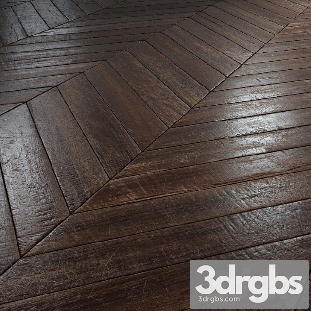 Old chevron parquet – pbr textures - thumbnail 1