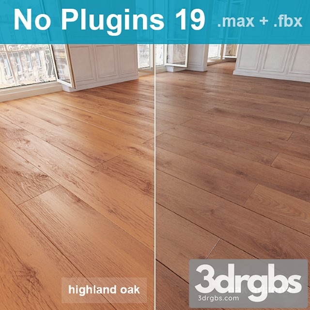 Wooden floor 19 (2 species without the use of plug-ins) 3dsmax Download - thumbnail 1