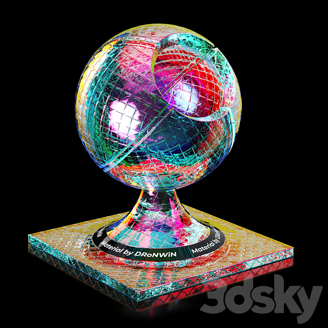 iridescent glass 3ds Max - thumbnail 1