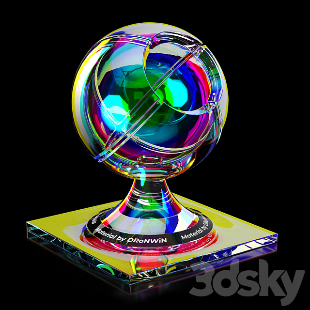 iridescent glass 3ds Max - thumbnail 2