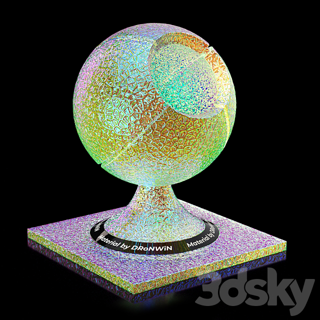 iridescent glass 3ds Max - thumbnail 3