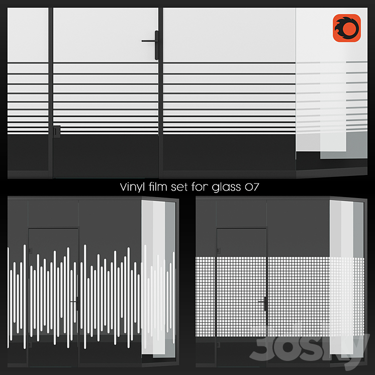 Vinyl film set for glass 07 3DS Max Model - thumbnail 1