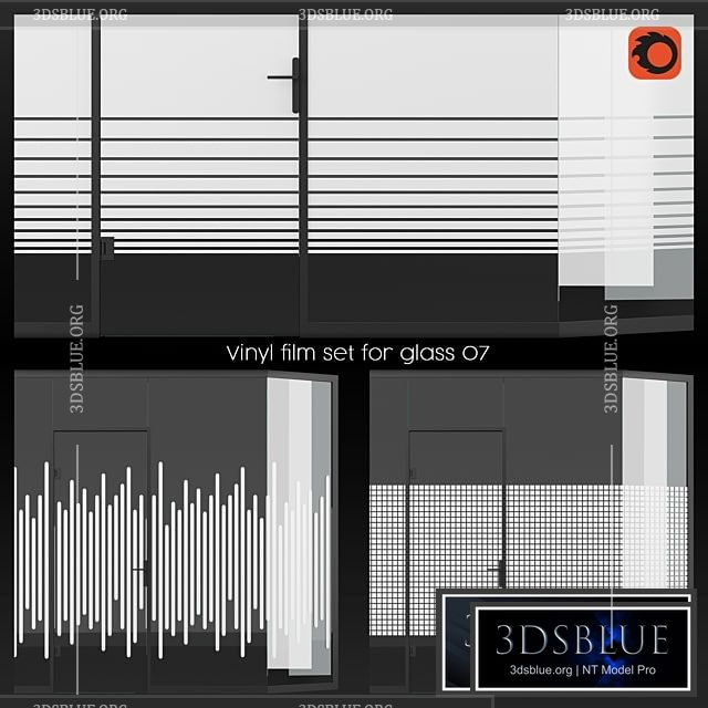Vinyl film set for glass 07 3DS Max - thumbnail 3