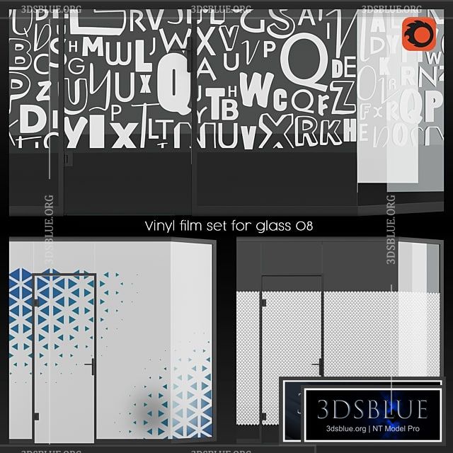 Vinyl film set for glass 08 3DS Max - thumbnail 3