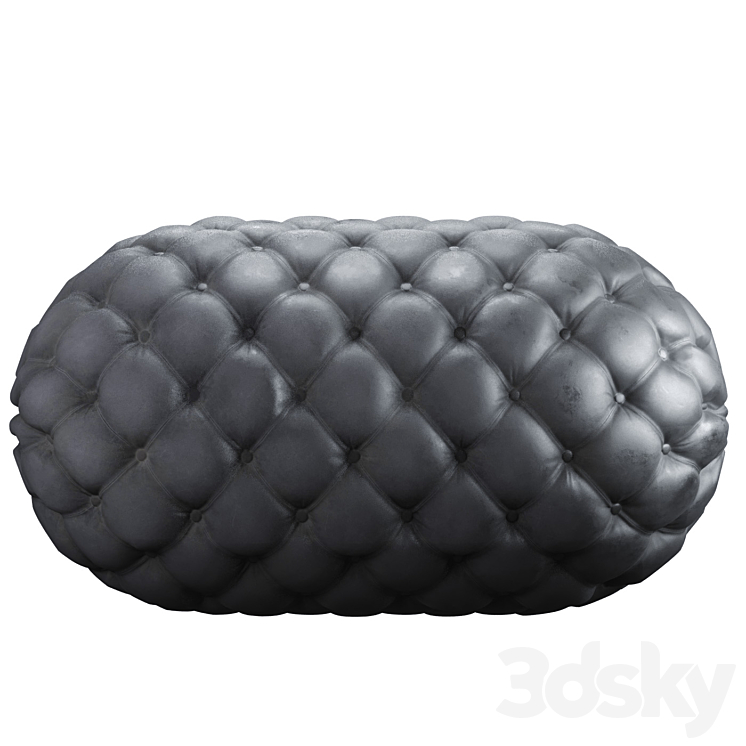 Black Chesterfield Leather 3DS Max - thumbnail 2