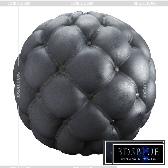 Black Chesterfield Leather 3DS Max - thumbnail 3