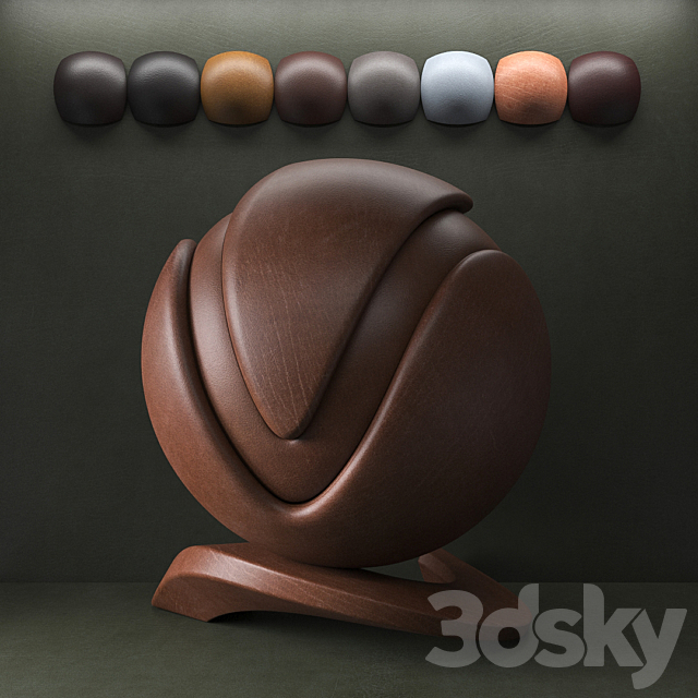 Set of materials “Leather” 3DS Max Model - thumbnail 2