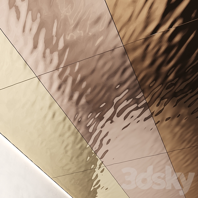 Decorative steel sheets with waves 02 3ds Max - thumbnail 3