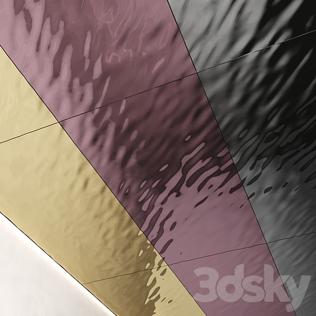 Decorative steel sheets with waves 02 3DS Max Model - thumbnail 4