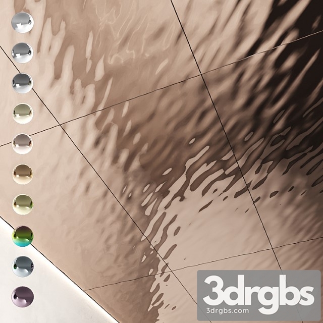 Decorative Steel Sheets With Waves 02 3dsmax Download - thumbnail 1