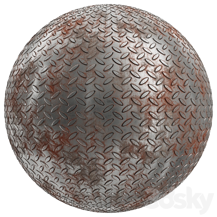 FB368 metal pattern Worn Steel | PBR | 2 mats | 4K 3DS Max - thumbnail 2