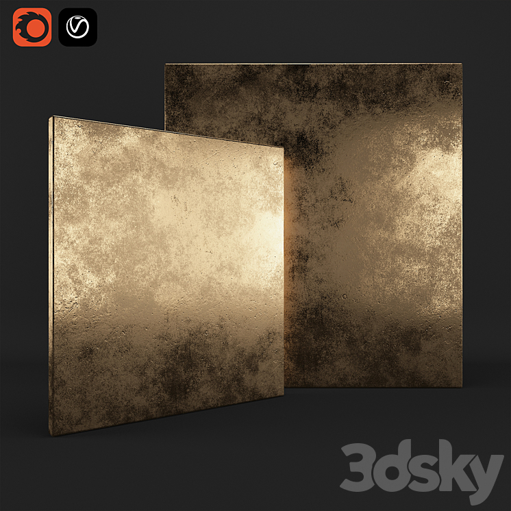 Metal 1 Gold 3DS Max - thumbnail 1