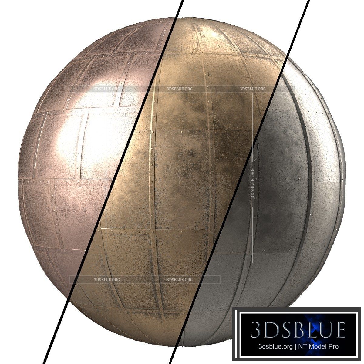 Metal panel Materials 1- 3 Metal panel Pbr 4k Seamless 3DS Max - thumbnail 3