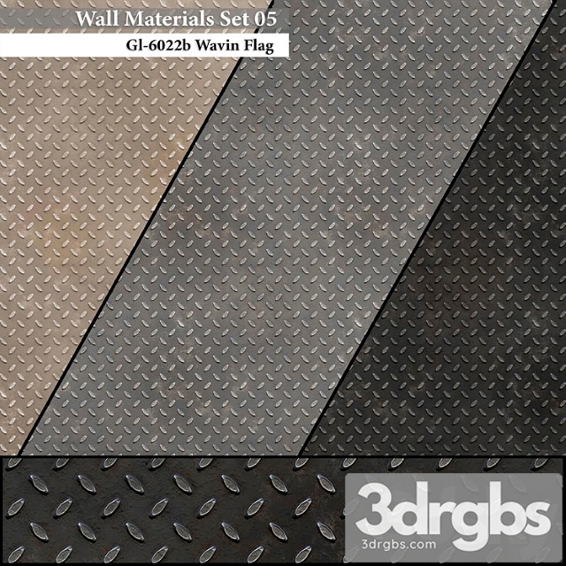 Metal Wall materials set 05 3dsmax Download - thumbnail 1