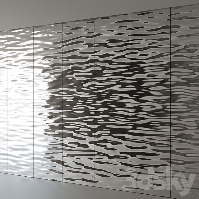 Seamless material Metal panels Wave 3ds Max - thumbnail 3