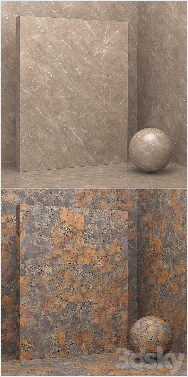 4 coating materials – stone (seamless) 3DS Max Model - thumbnail 3