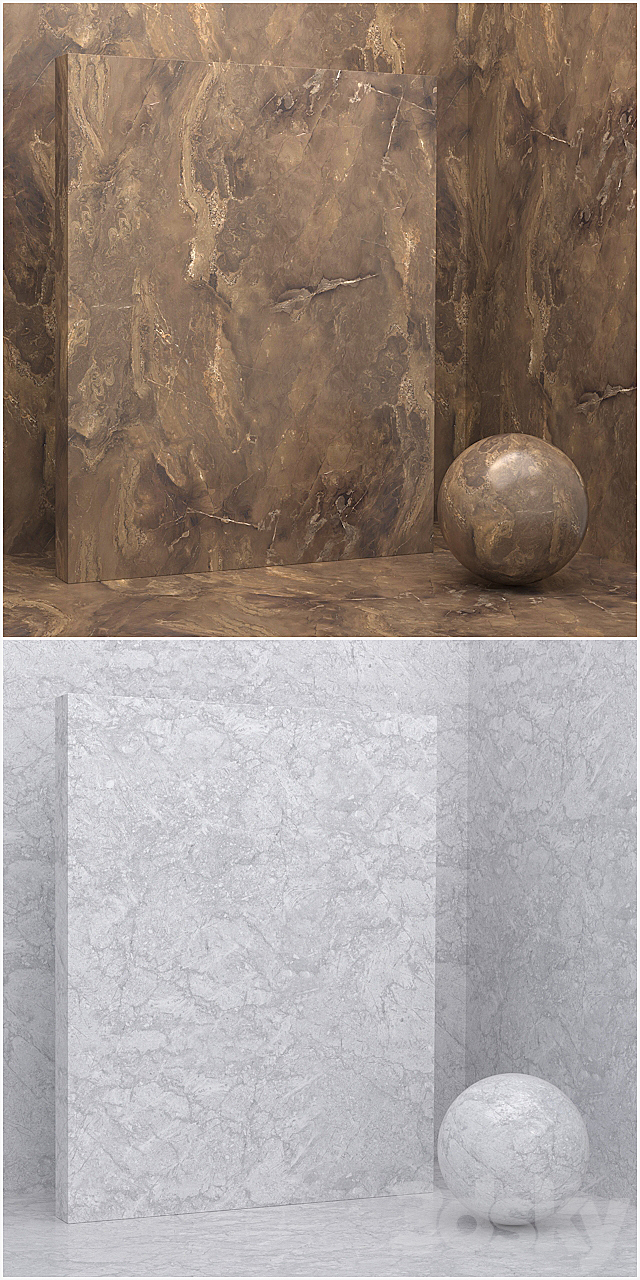 4 materials (seamless) – stone. plaster – set 10 3DSMax File - thumbnail 2