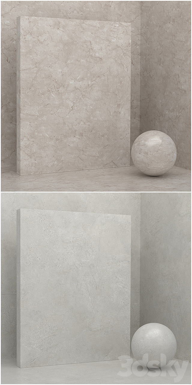 4 materials (seamless) – stone plaster – set 12 3DS Max Model - thumbnail 3