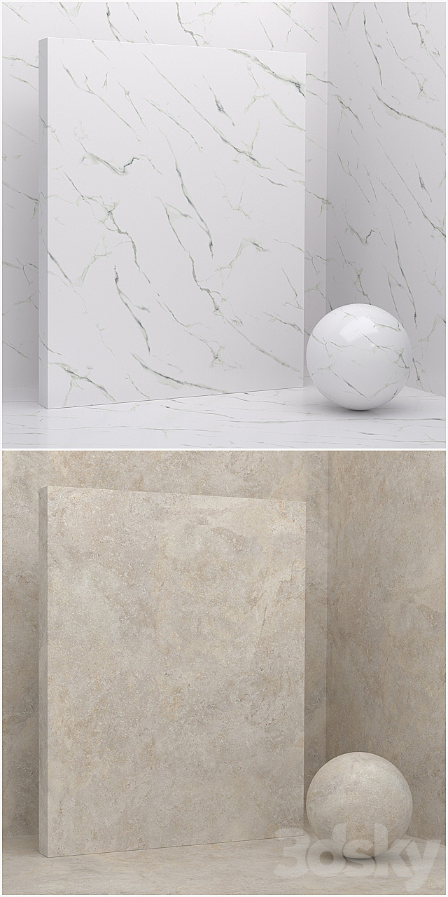 4 materials (seamless) – stone plaster – set 14 3DS Max Model - thumbnail 2