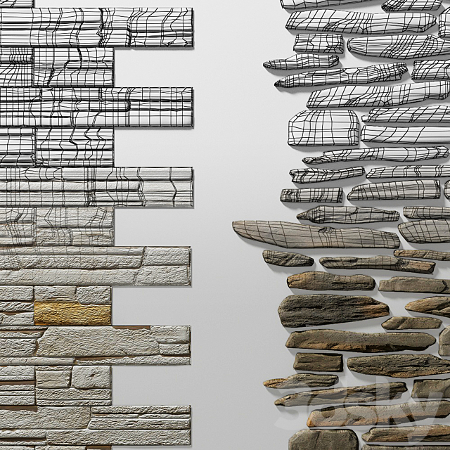 Artificial decorative stone White Hills 3ds Max - thumbnail 2