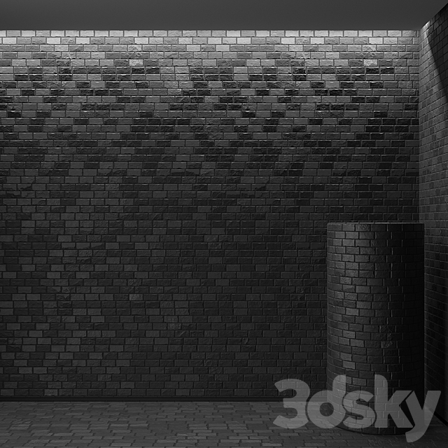 black brick 3DS Max Model - thumbnail 2