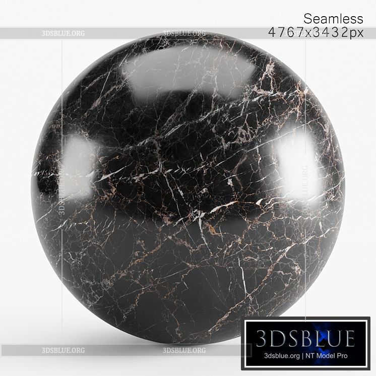 Black marble seamless material 3DS Max - thumbnail 3