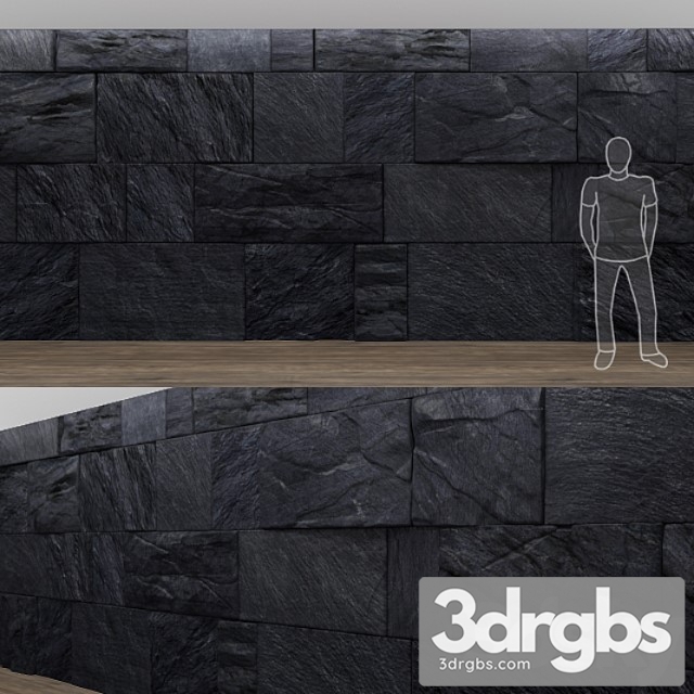 Black Wild Stone Wall 3dsmax Download - thumbnail 1