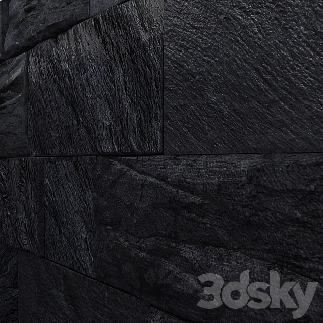 black wild stone wall 3DSMax File - thumbnail 2