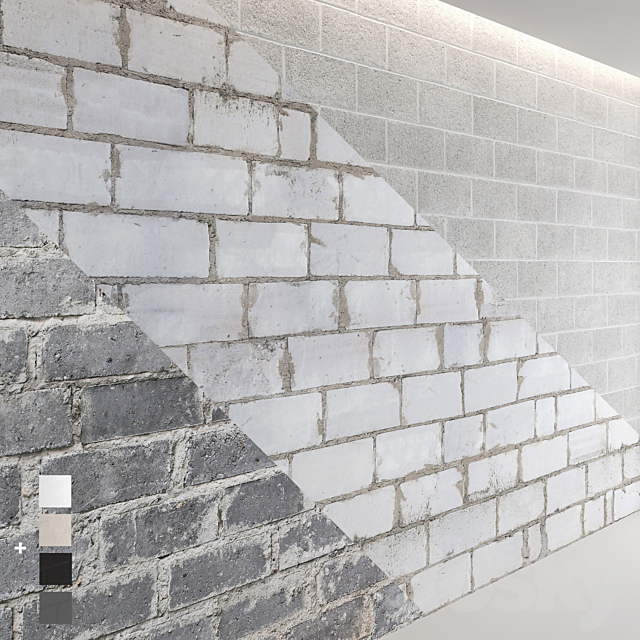 Block wall set 01 3DSMax File - thumbnail 1