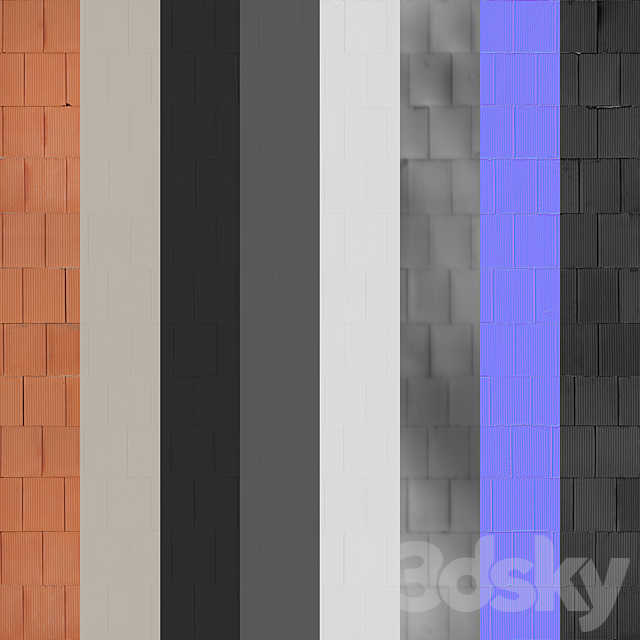 Block wall set 02 3DS Max Model - thumbnail 7