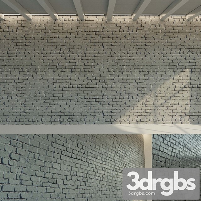 Brick old painted. 3dsmax Download - thumbnail 1