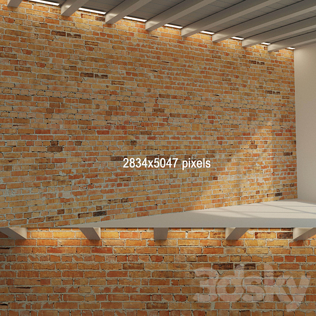 Brick Wall 11 3DS Max Model - thumbnail 2