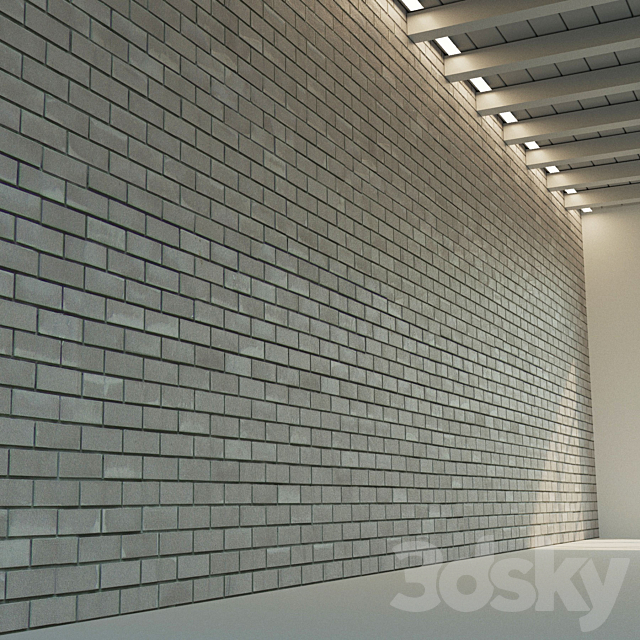 Brick wall (dark brick) 3DS Max Model - thumbnail 3