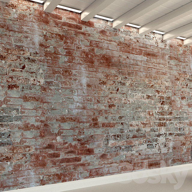 Brick wall. Old brick. 100 3DS Max Model - thumbnail 3