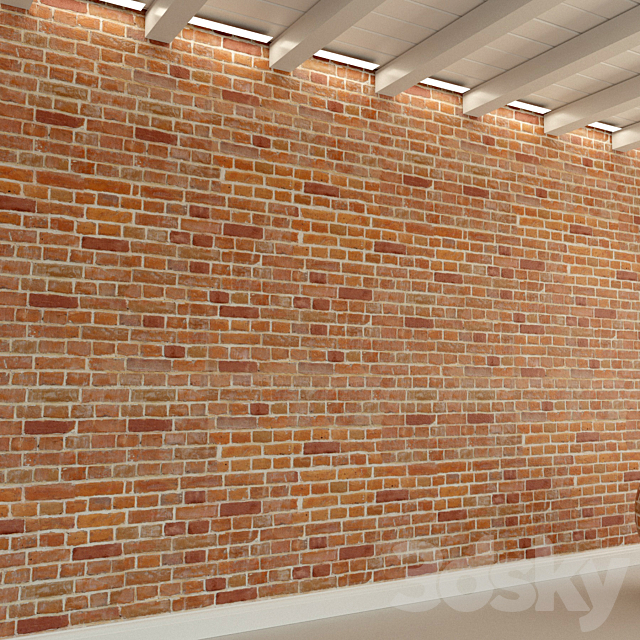 Brick wall. Old brick. 128 3DS Max Model - thumbnail 2