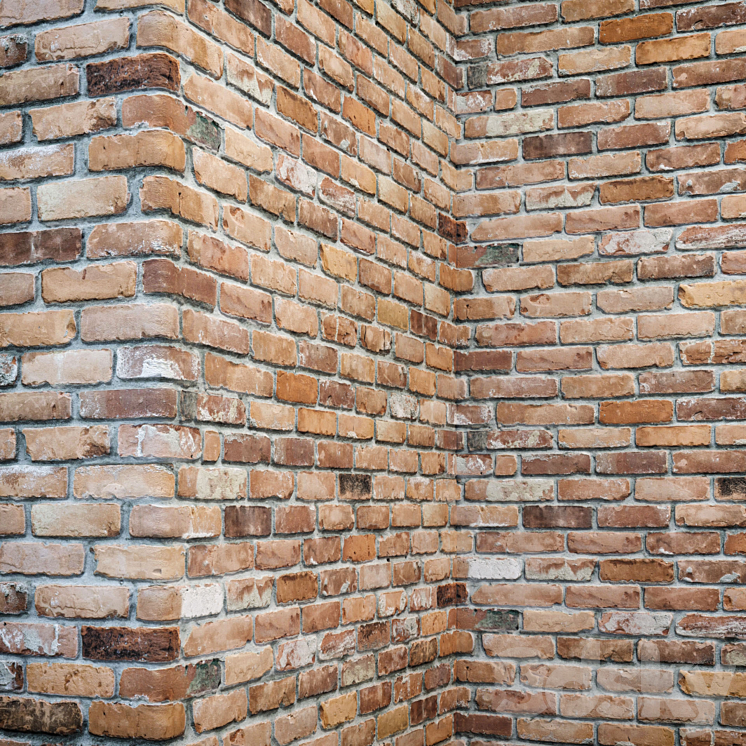 Brick wall with corners 3DS Max - thumbnail 1