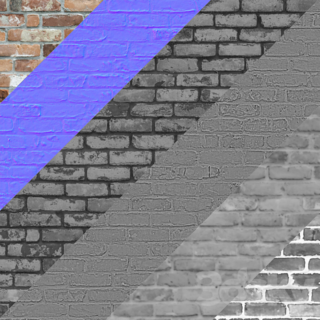 Brick wall with corners 3DSMax File - thumbnail 3