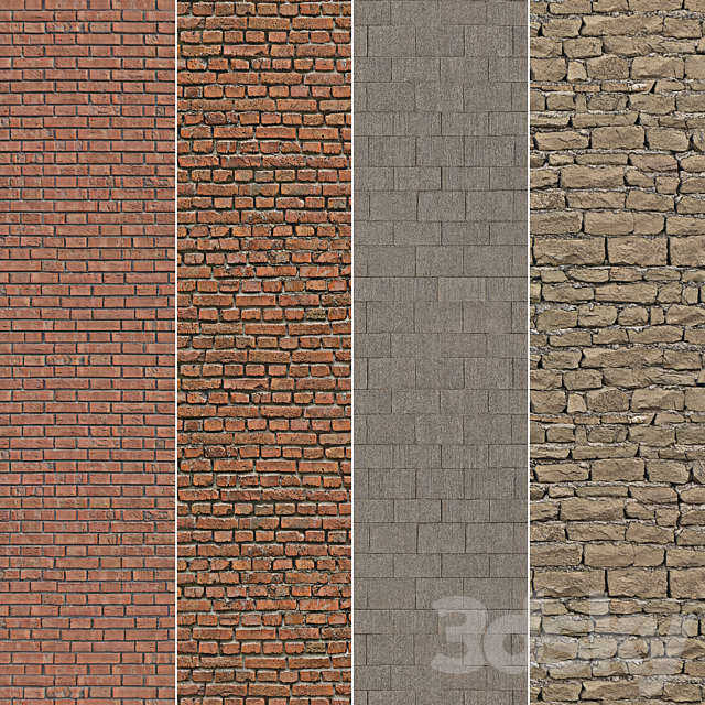 Bricks Set Material 3ds Max - thumbnail 1