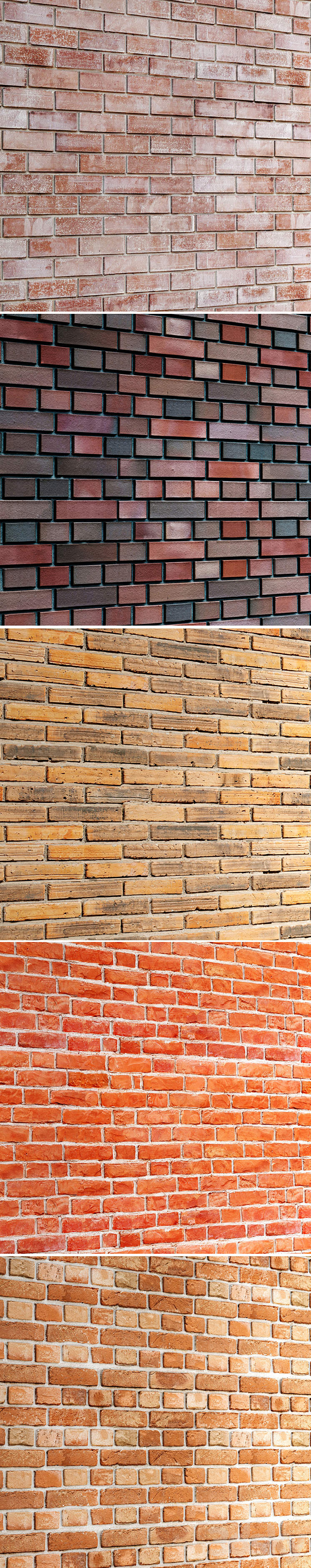 Collection of brick walls 5 pcs. Masonry brick loft aged set collection decorative panel wall 3DS Max - thumbnail 2